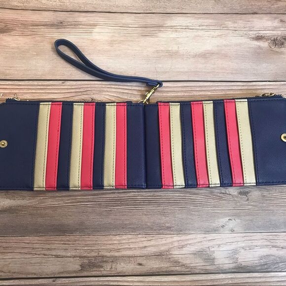 Mark Blue Wallet with Wrist Strap Clutch - Picture 4 of 8